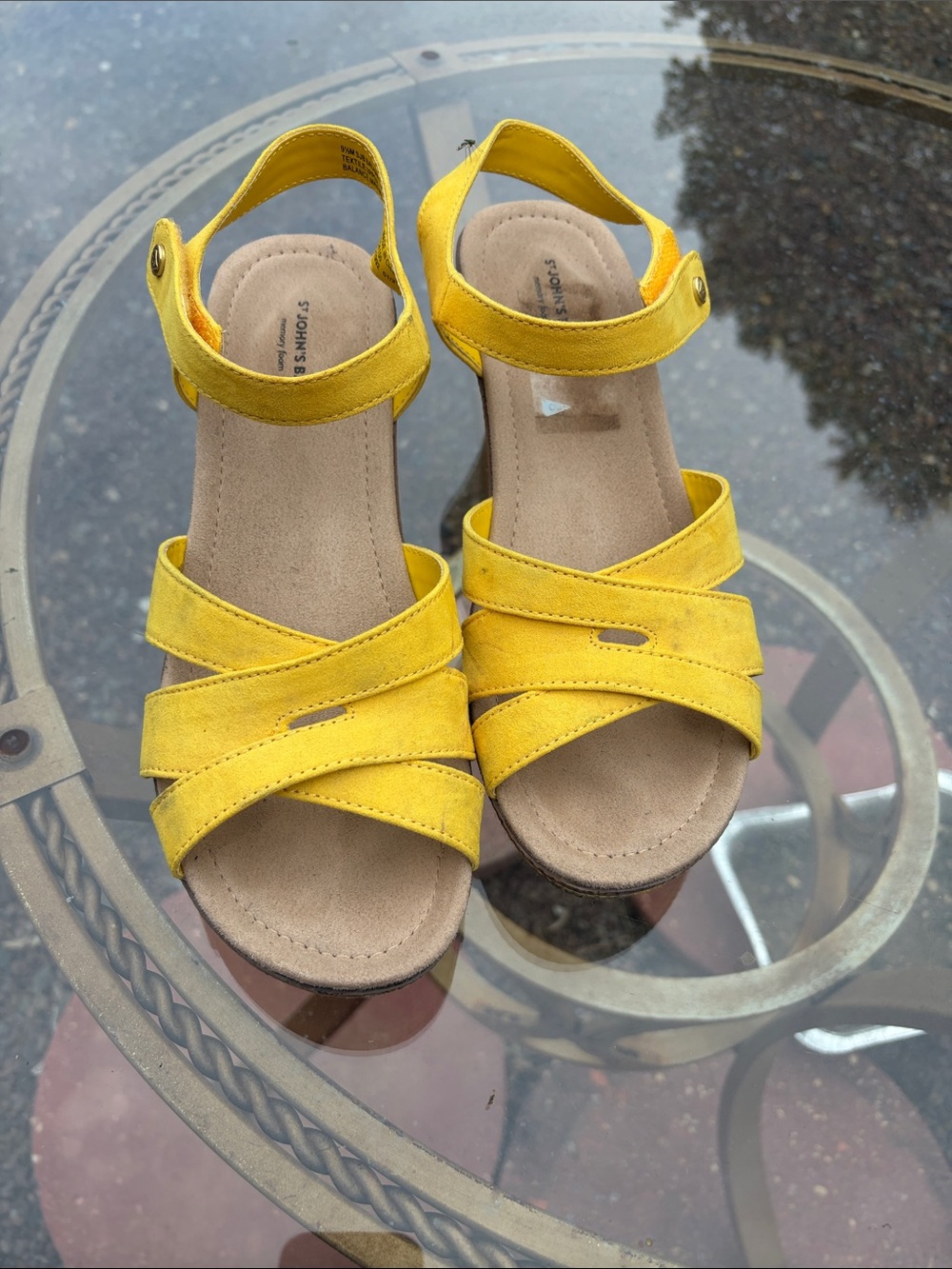 Clarks Yellow Crisscross Ankle-Strap Sandals